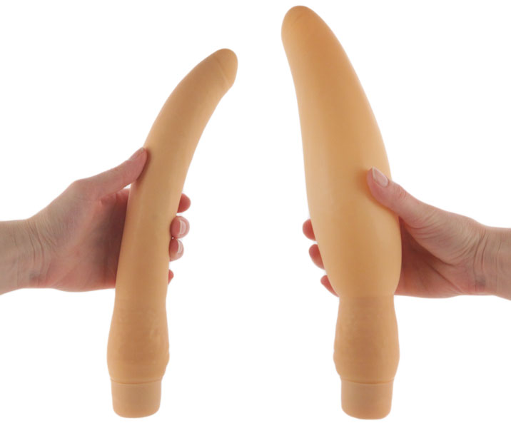 A dildo shown inflated and deflated