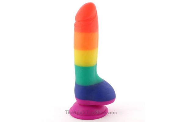 8 Inch Silicone Rainbow Dildo