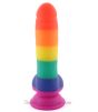 8 Inch Silicone Rainbow Dildo with suction cup