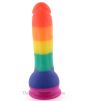 8 Inch Silicone Rainbow Dildo with balls