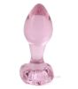 Pink Flower Glass Plug for Women tip