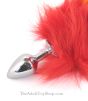 Rainbow Fox Tail Butt Plug red fur