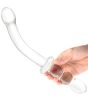 Big Glass Dildo with Handle in use