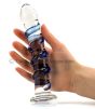 Sapphire Spiral Sex Toy - held by hand