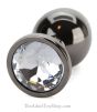 Gunmetal Diamond Butt Plug clear gem