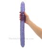 Long Veined Gel Double Dildo showing the length