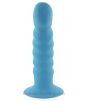 Maia Large Ribbed Silicone Dildo round head