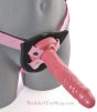 Pink Strap On Dildo Harness close up
