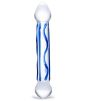 Blue Textured Glass Dildo