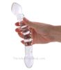Double Trouble Glass Dildo sizing