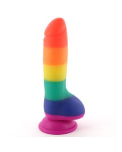 8 Inch Silicone Rainbow Dildo