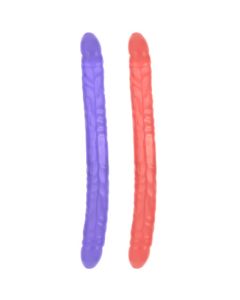 Long Veined Gel Double Dildo