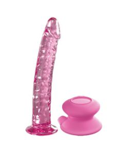 Pink Glass Dildo with Suction Cup