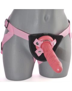 Pink Strap On Dildo Harness