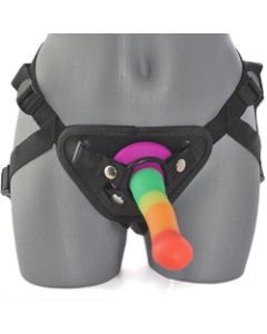 Silicone Rainbow Strap On Dildo