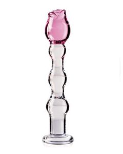 Rose Wand Glass Dildo Toy