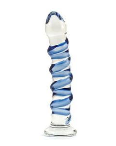 Sapphire Spiral Glass Dildo Toy