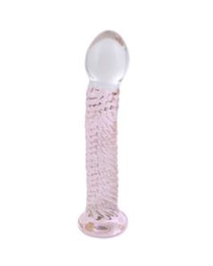 Spiral Icicle Pink Glass Dildo