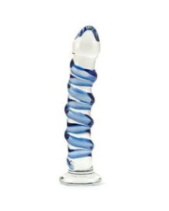 Sapphire Spiral Glass Dildo Toy