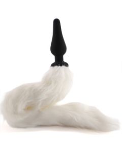 White Fox Tail Butt Plug with Ears