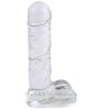 Glass penis dildo with testicles