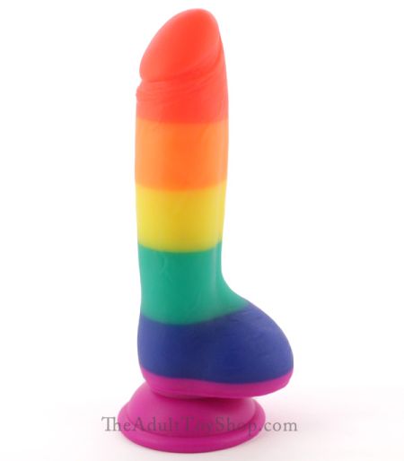 8 Inch Silicone Rainbow Dildo