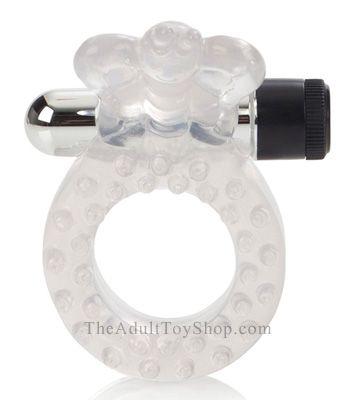 Clear Vibrating Butterfly Ring with vibrator