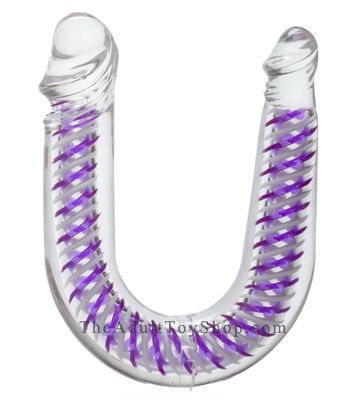 Deco Double Dildo with purple spirals