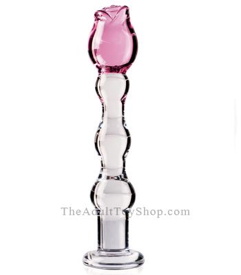 Rose Wand Glass Dildo Toy