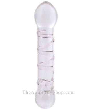 Spiral Tip Thick Glass Dildo