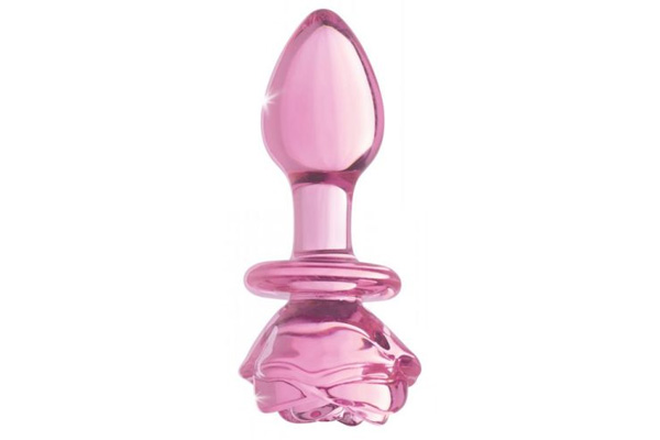 Rose Glass Anal Plug 