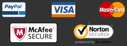 Safe and Secure shopping. We accept Visa, Mastercard and PayPal
