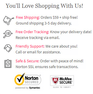 You'll love shopping with Us! Free shipping over $59, Discreet shipping, Discreet Billing