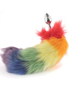 Rainbow Fox Tail Butt Plug